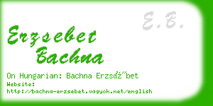 erzsebet bachna business card